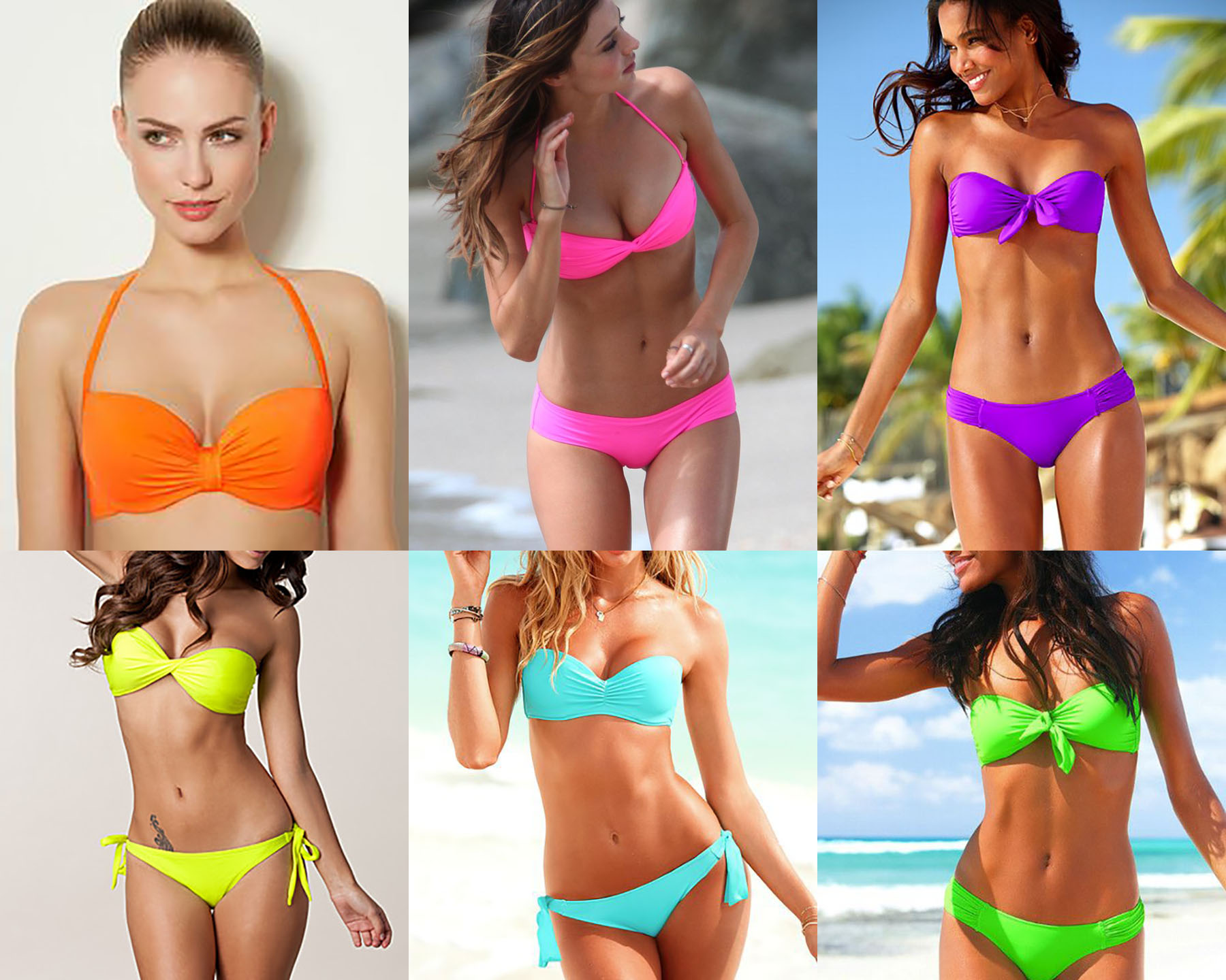 Swimwear Trends We Love: NEON COLORS. colorful bikini tops. 